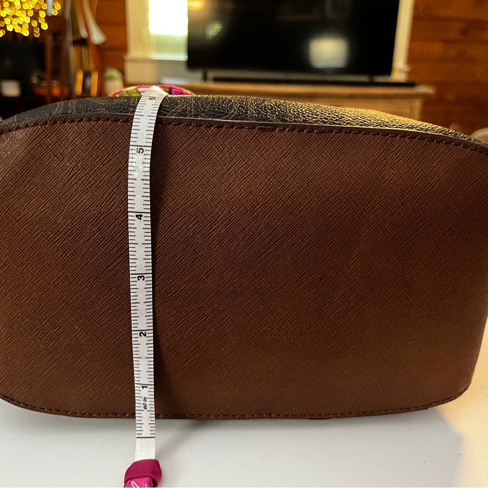 Calvin Klein Brown Monogram Tote with Gold Hardware 10” x 9” x 6”. - Picture 6 of 12